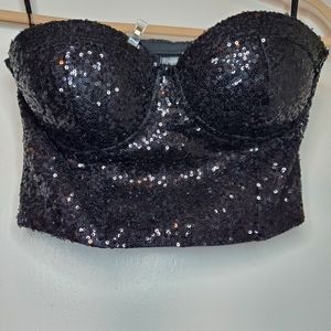 Black sparkle corset